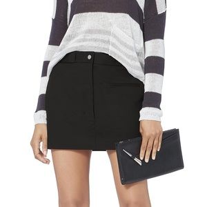 Helmut Lang Black Cotton Stretch Mini Skirt